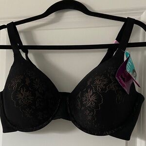 Vanity Fair Black Floral Lace Bra